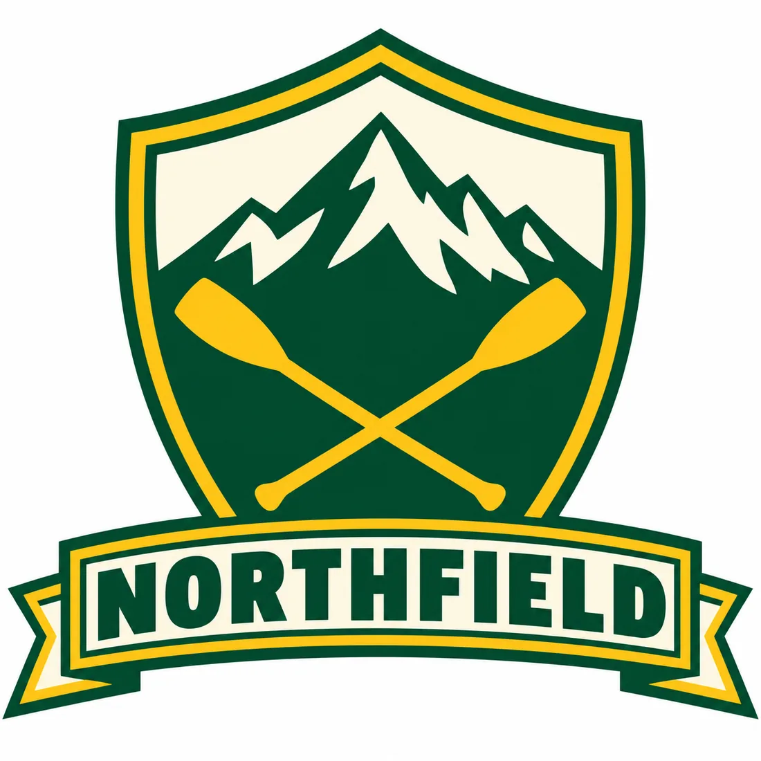 A shield crest with lettering as supplied