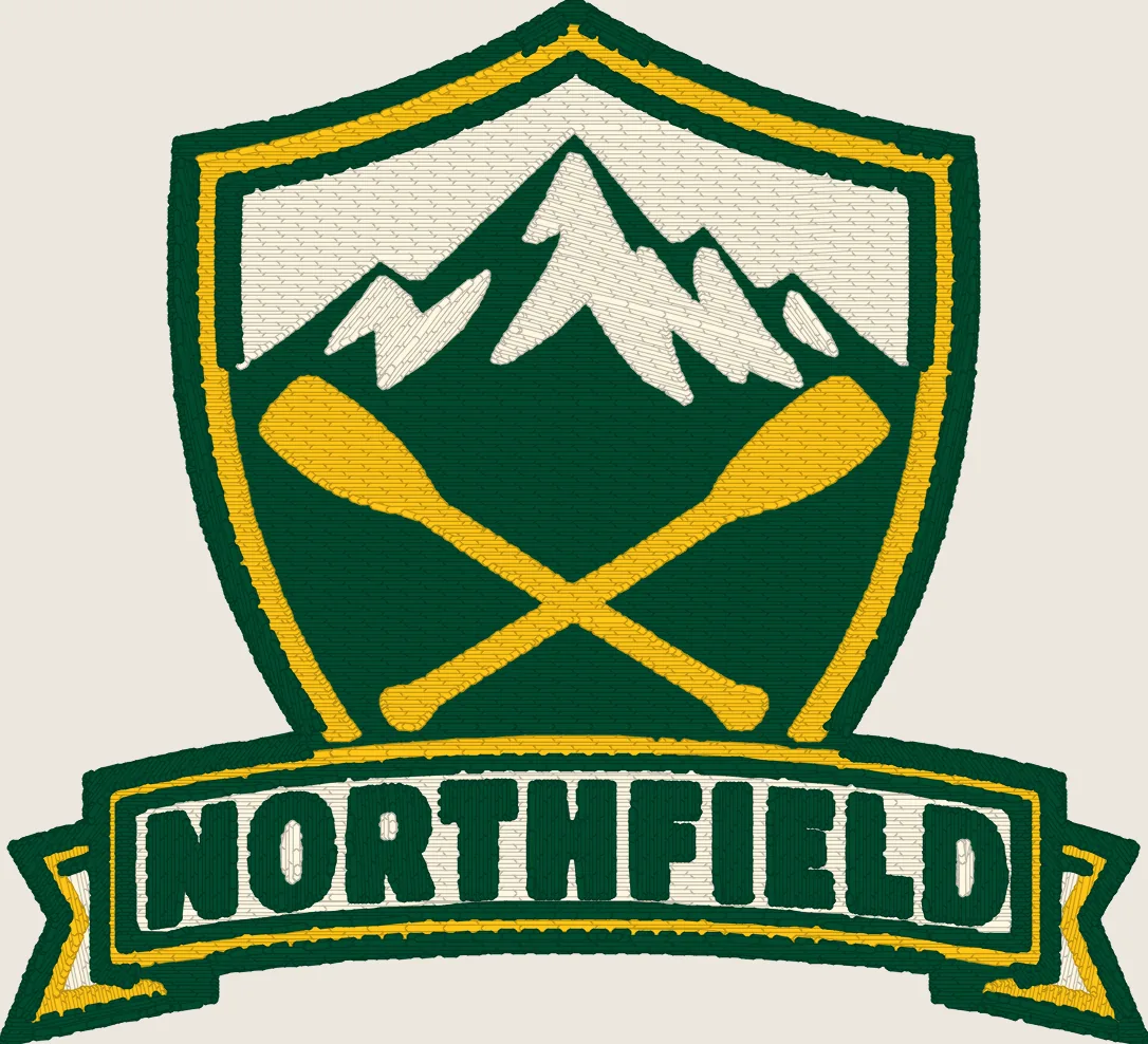 The same crest as a stitch simulation