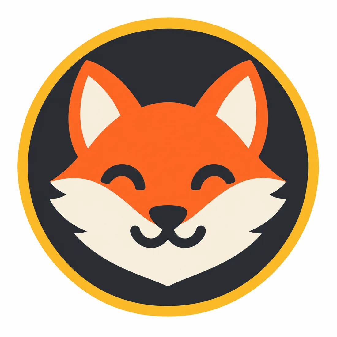A flat fox-head logo as supplied